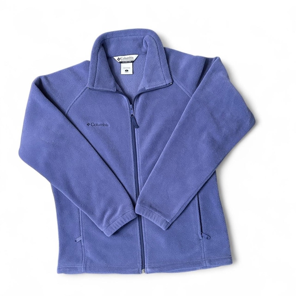Columbia Womens L Benton Springs Fleece Jacket Periwinkle Blue Full Zip Gorpcore